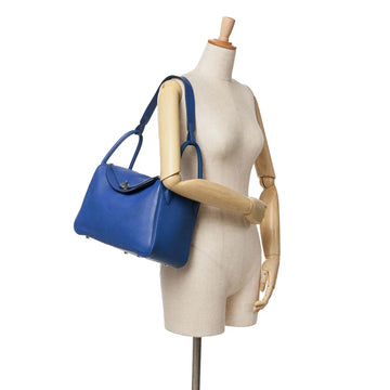 Hermès Lindy 30 Blue Togo Palladium
