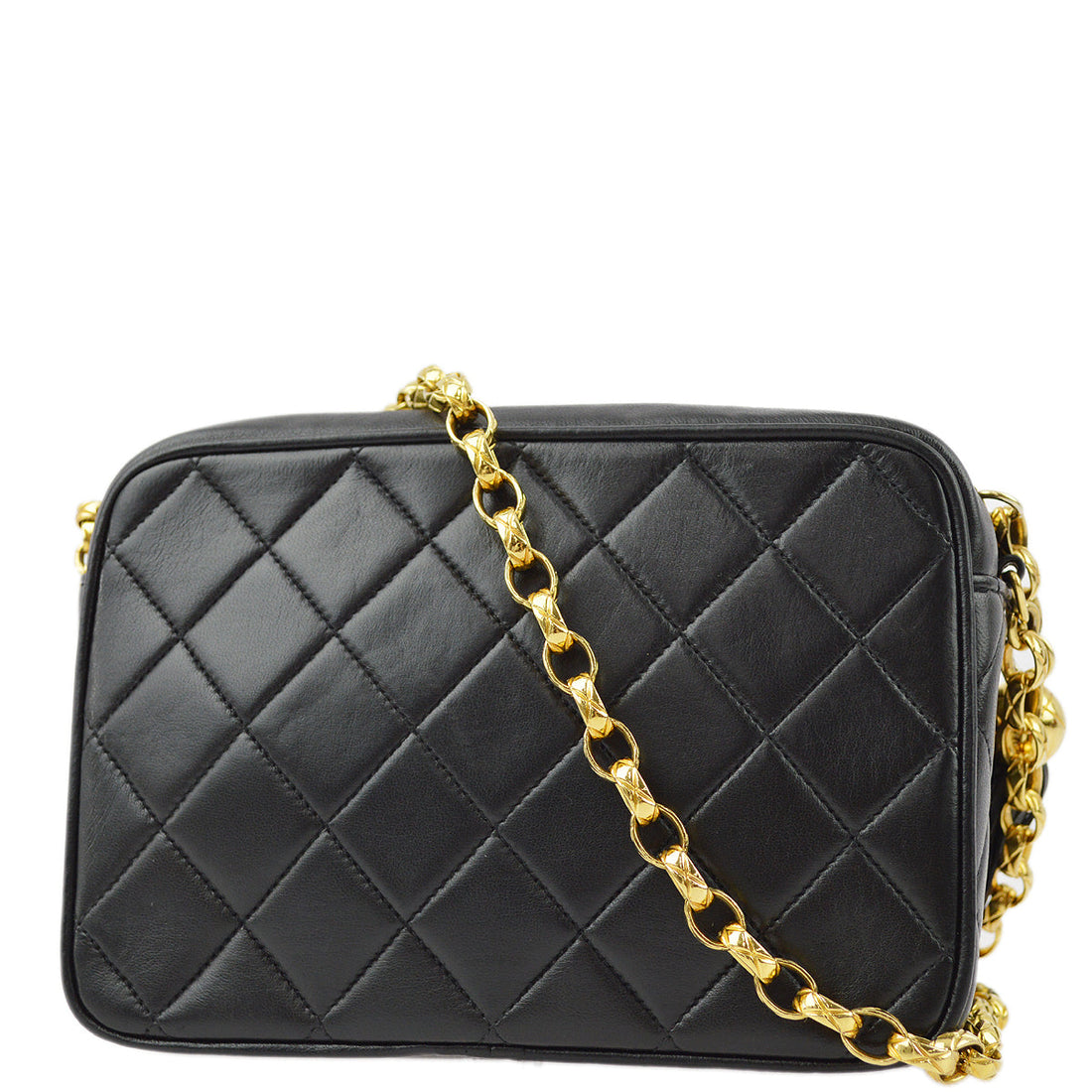 Chanel Black Lambskin Camera Bag Mini