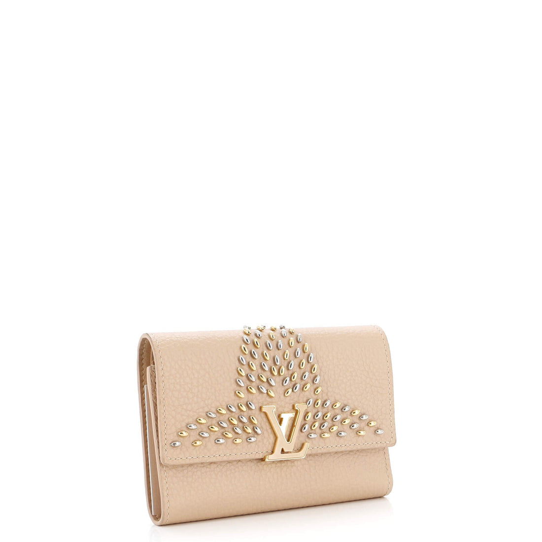 Capucines Wallet Leather with Embellished Detail Compact