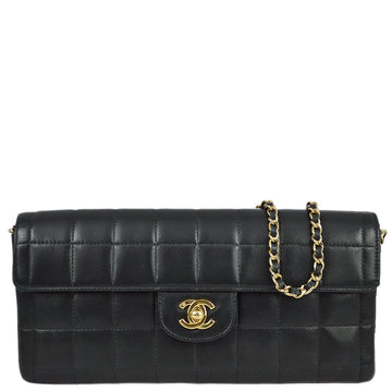 Chanel Black Lambskin Choco Bar Shoulder Bag