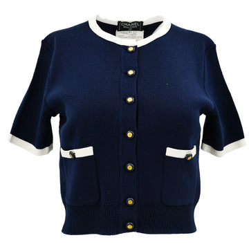 Chanel Cardigan Navy 94P #42