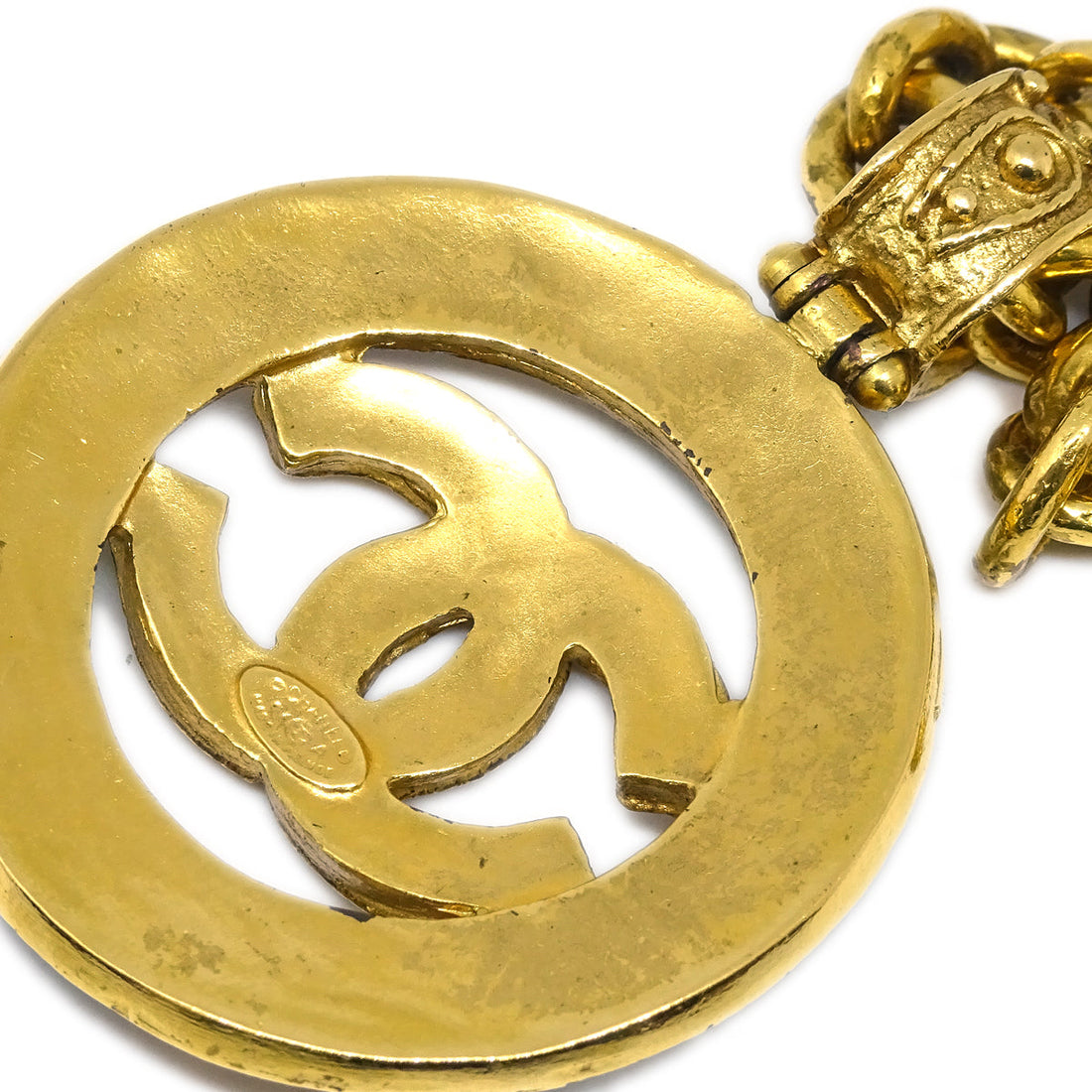 Chanel Gripoix Gold Chain Pendant Necklace 04A