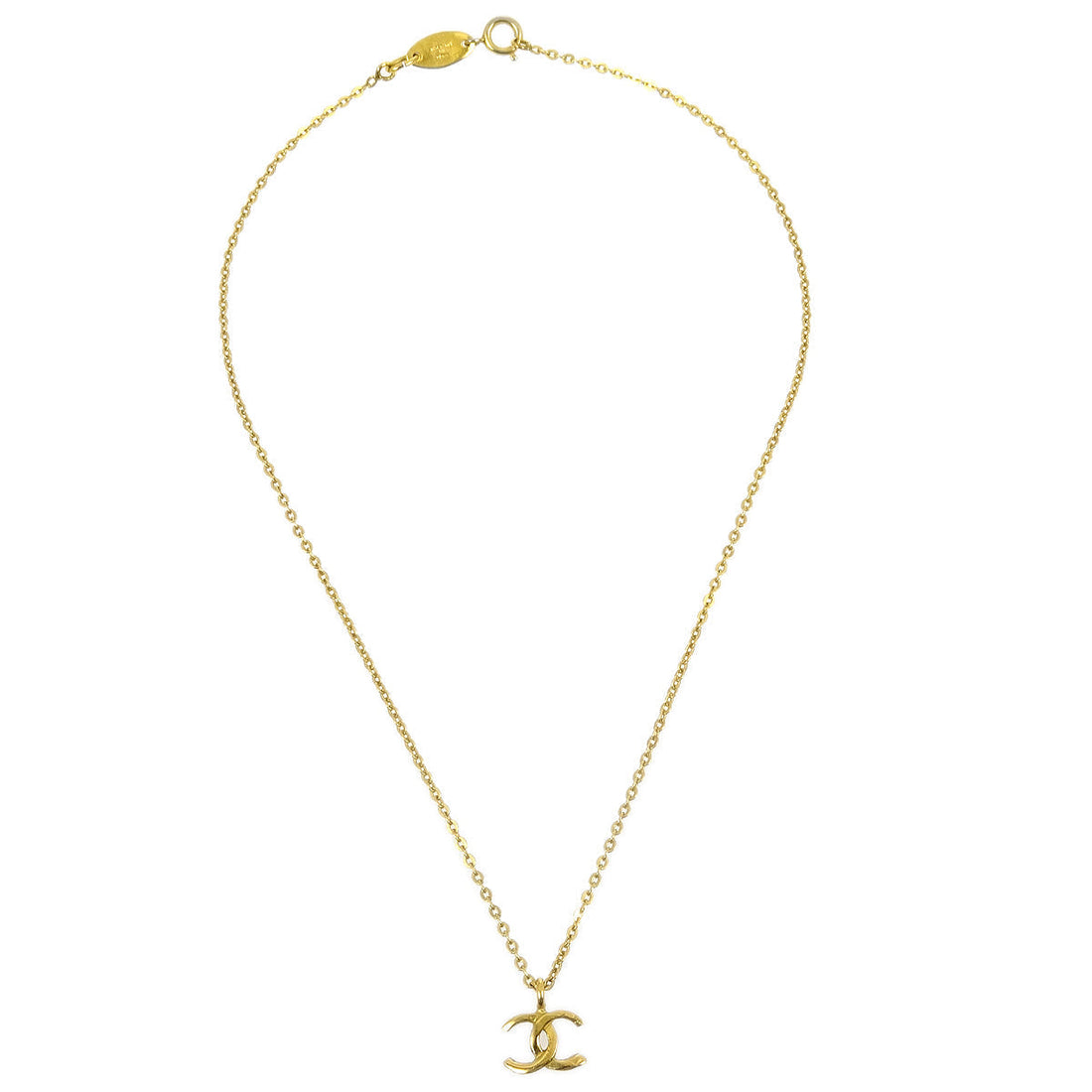 Chanel CC Gold Chain Pendant Necklace 1982