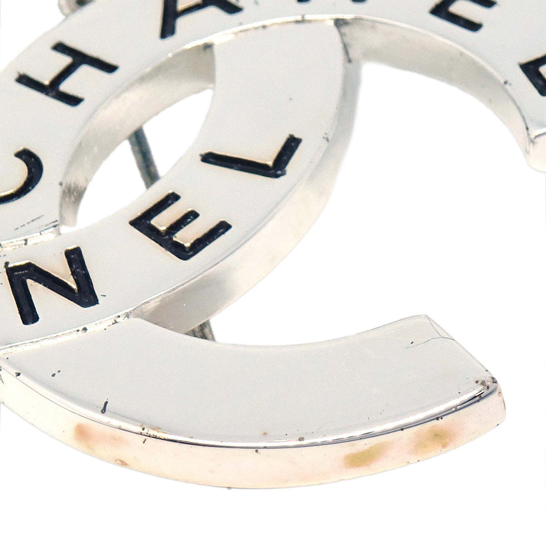 Chanel CC Brooch Pin Silver 98P