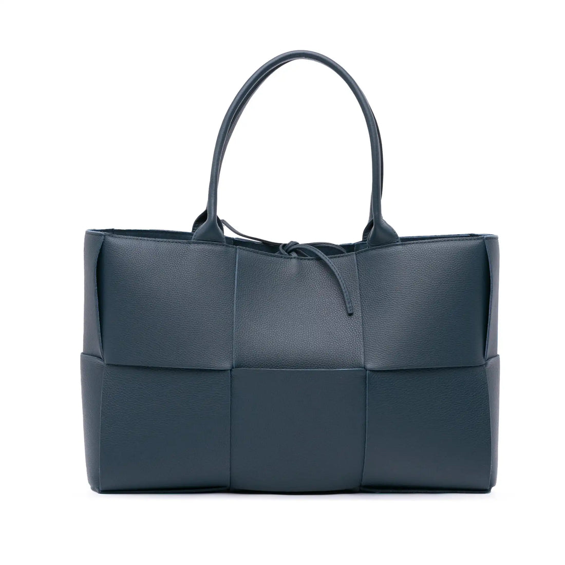 Bottega Veneta Arco Tote Medium Blue Maxi Intrecciato Leather
