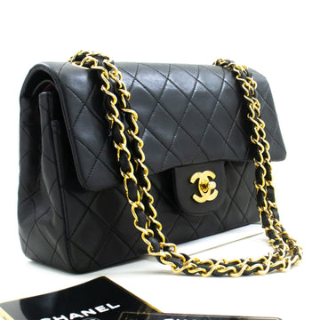 Top Quality Chanel Classic Double New 9" Chain Shoulder Bag Black Lambskin