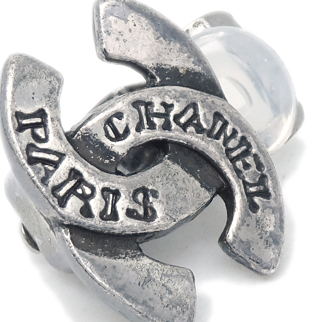 Chanel CC Earrings Clip-On Silver 99A