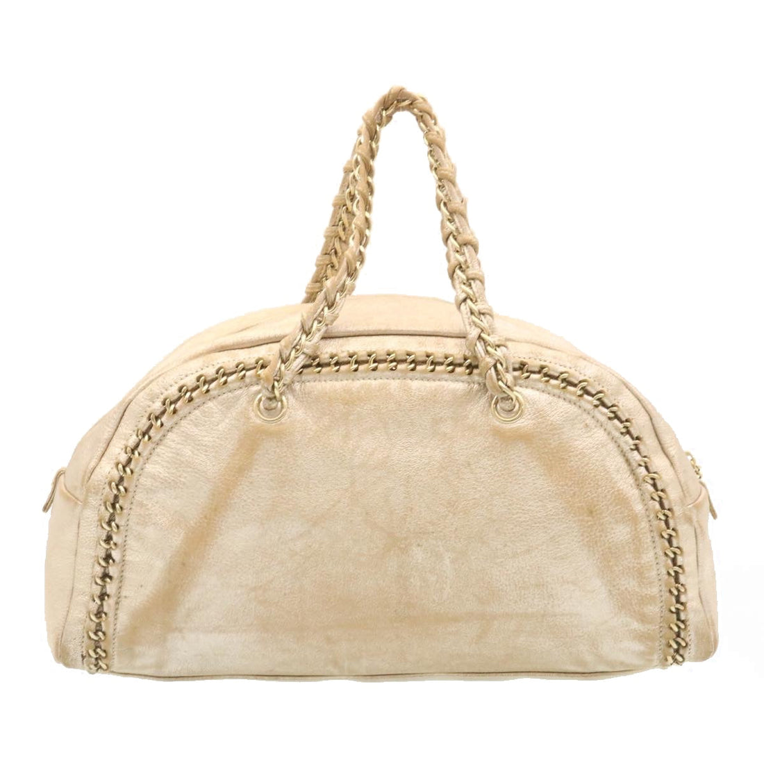 Top Quality Chanel Caviar Skin Tote Bag Leather White CC Auth 28380A