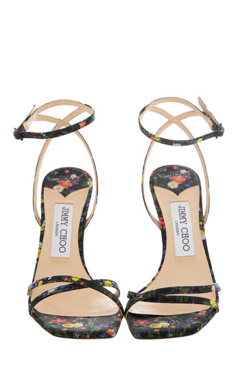 Jimmy Choo Metz Green Floral Print Sandals SZ 36