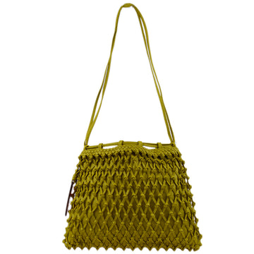 Chanel Green Lambskin Braided Shoulder Bag