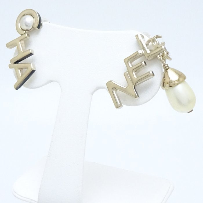 Chanel Logo Earrings A22K Gold Plated