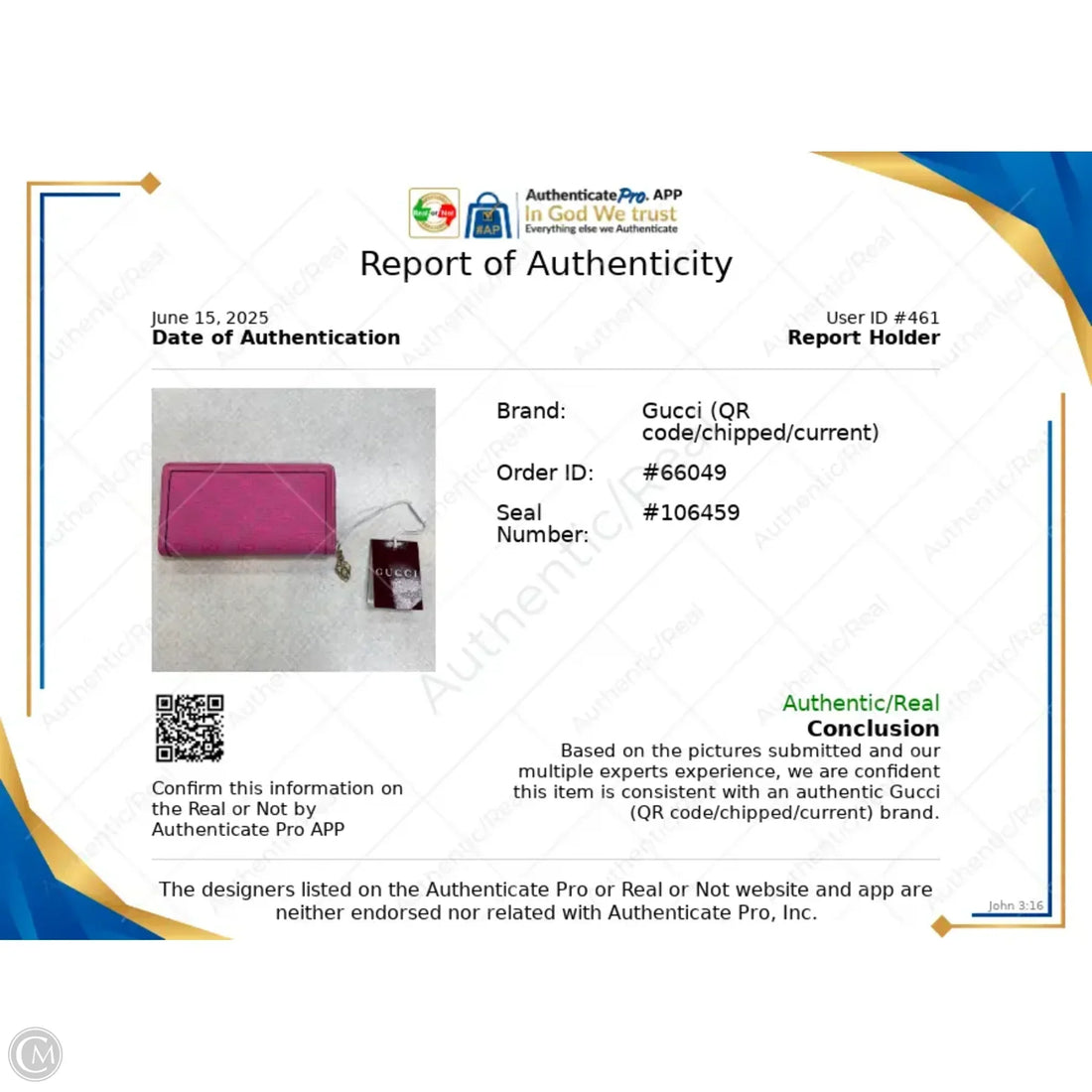 Wallet Luxury Designer By Gucci, Size: Large