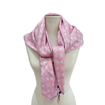 Louis-Vuitton Baby Pink Silk Scarf