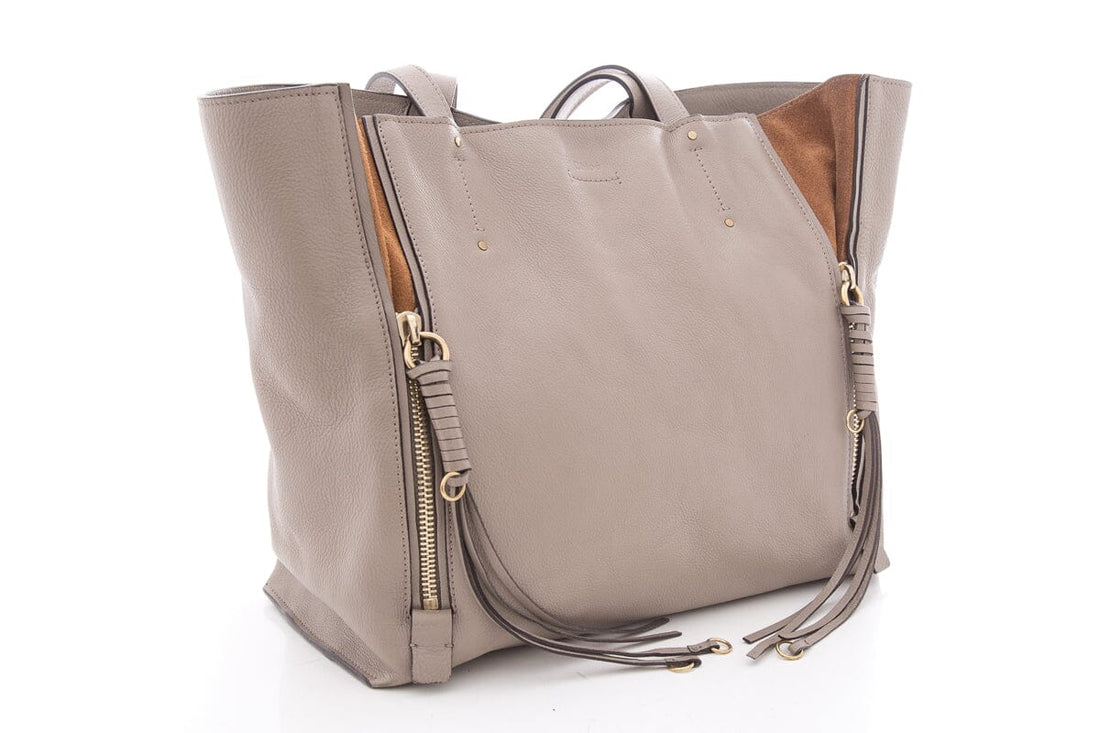 Chloe Beige & Brown Leather & Suede Milo Tote