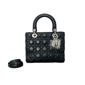 Classic Lambskin Medium Lady Dior Black SHW
