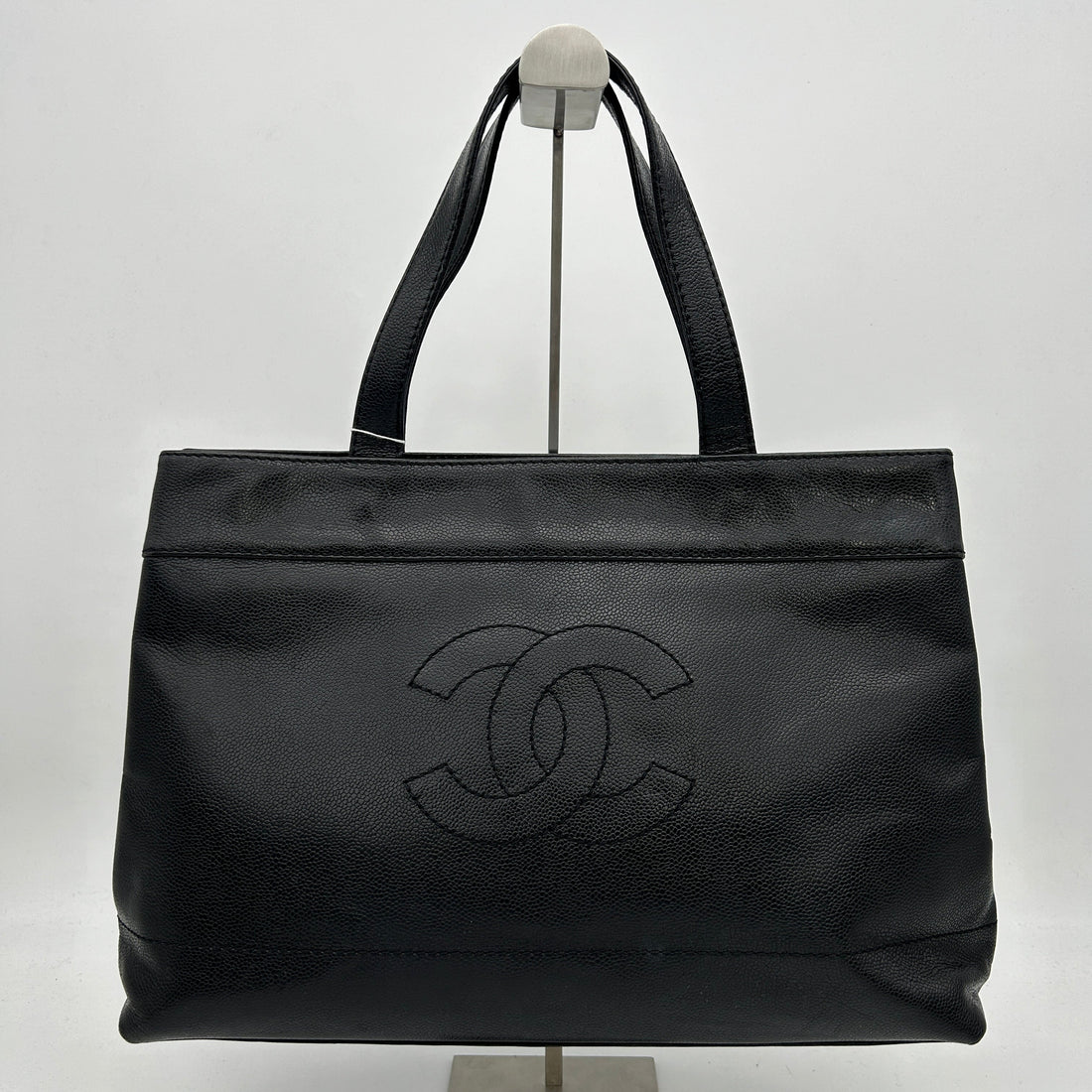 Top Quality Chanel Black Perforated Calfskin Tote Handbag