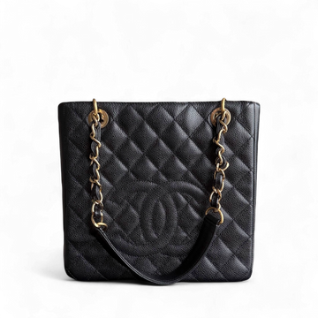 Chanel PST Petite Shopping Tote - Togo/epsom/caviar/clemence/callfskin/cowhide/lambskin Quilted Grained CalBNkin Black Gold Hardware Series 15