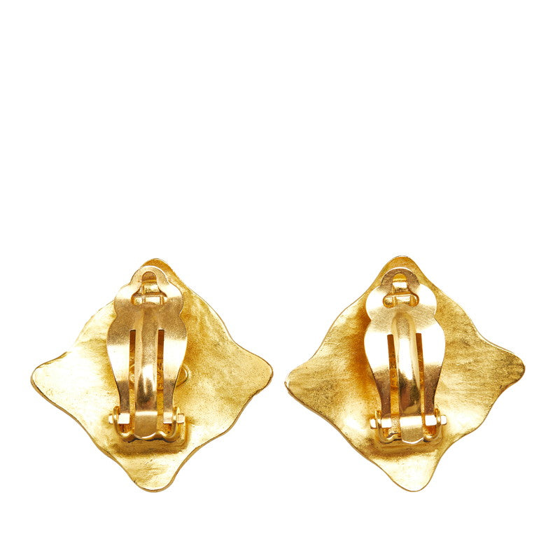 Chanel Cocono mark Striped Earrings Gold  Ladies Chanel