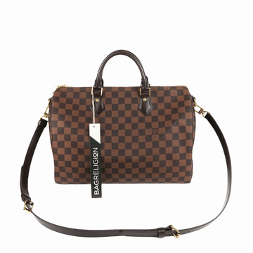 Louis-Vuitton Speedy 35 Bandouliere Damier Ebene Leather