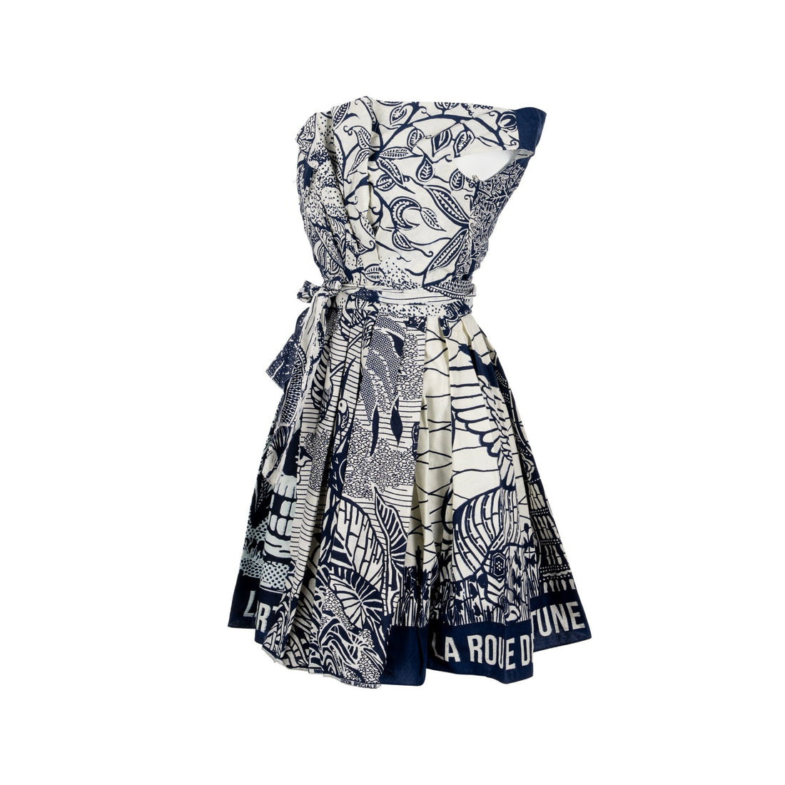 Top quality Dior Size 34 Dress Fantaisie Cotton Navy/White