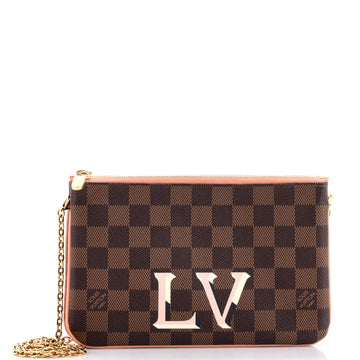 Double Zip Pochette Damier