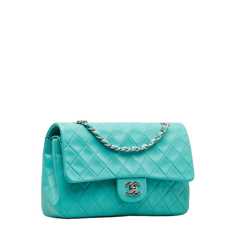 Chanel Matrace 25 Cocono mark Double Flap ilver  Chain Shoulder Bag Light Green  Lady CHANEL