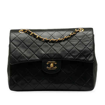Chanel Matrace 25 Double Flap Chain Shoulder Bag Black kin  Chanel