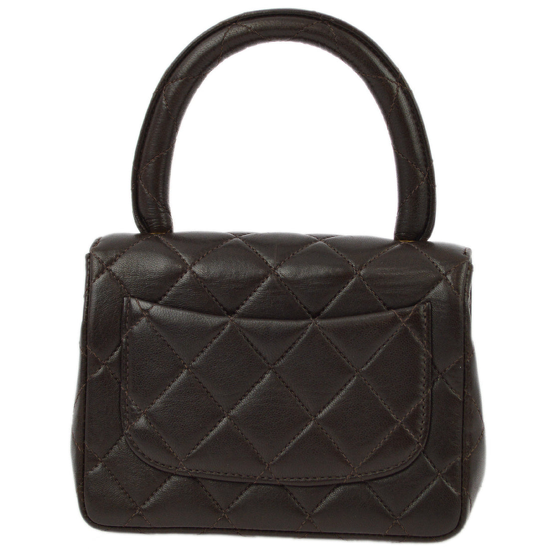 Chanel Brown Lambskin Classic Flap Micro Handbag