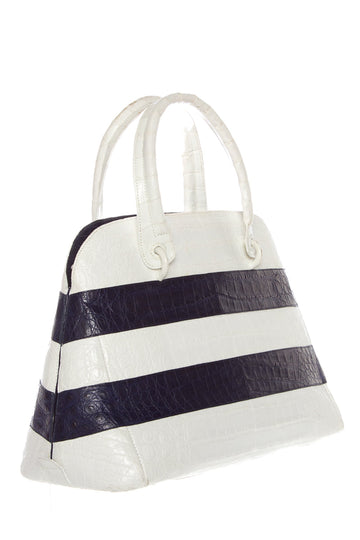 Nancy Gonzalez White and Blue Handbag