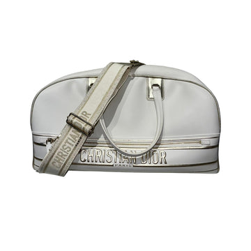 Vibe Zip Bowling Bag Travel Medium Lambskin White GHW