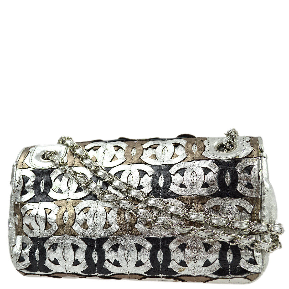 Chanel 2006-2008 Silver leather Shoulder Bag