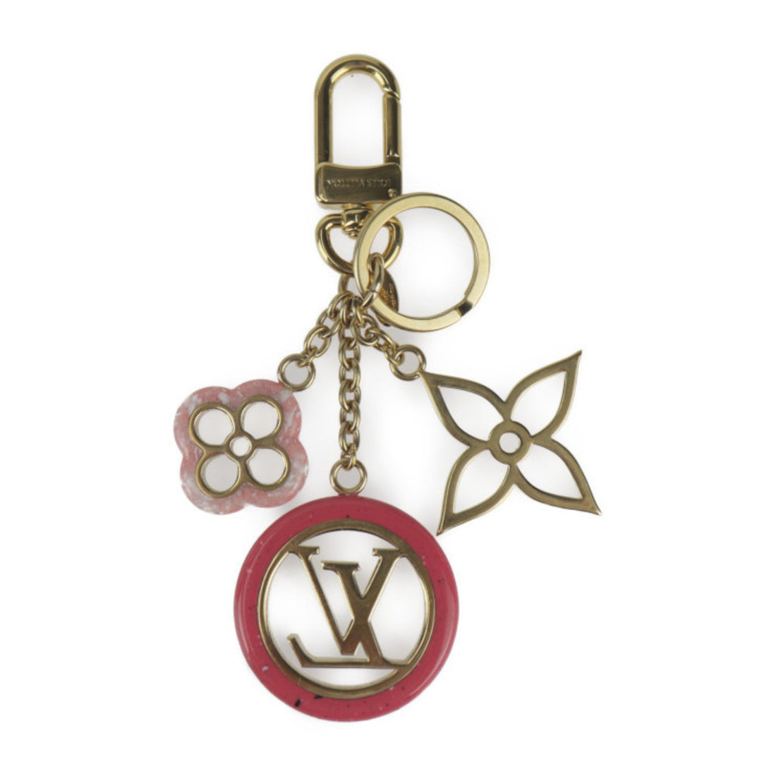 Louis Vuitton  pink Metal Resin Keyring