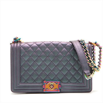 Chanel Boy  Chanel Leather Chain Shoulder Bag Pearl G   A67086
