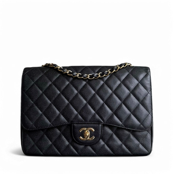 Chanel Classic Flap Maxi - Togo/epsom/caviar/clemence/callfskin/cowhide/lambskin 33CM Single Flap Black Gold Hardware Series 13