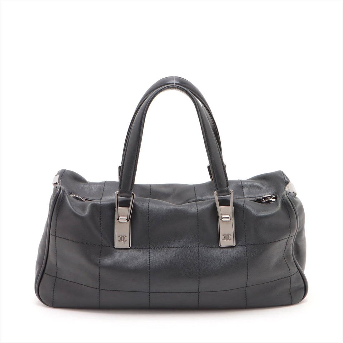 Chanel Chocolate Bar  Handbag Black Silver G  7th