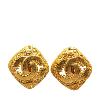 Chanel  Coco Mark Rhombus Motif Clip-On Earrings