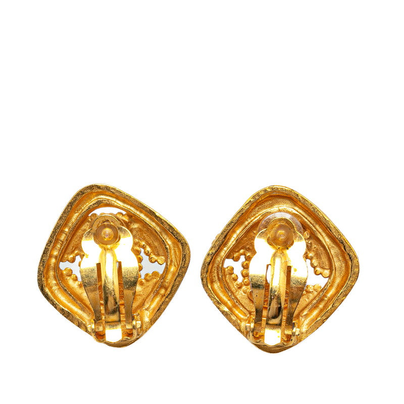 Chanel  Coco Mark Rhombus Motif Clip-On Earrings