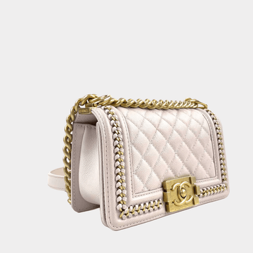 CHANEL 2021 - 2022 Small Boy "Braid Around" Bag Light Purple with Gold