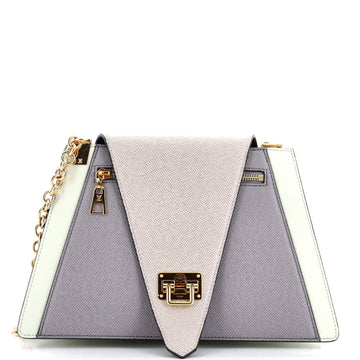 Trapeze Handbag Calfskin and Taiga Leather