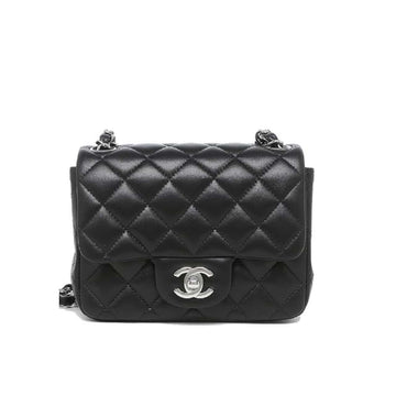 CC MINI FLAP BAG togo/epsom/calf skin/cowhide/caviar BLACK 20CM