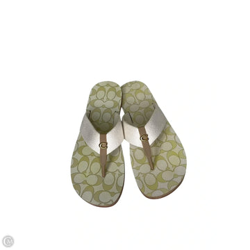 Sandals Designer By Coach In Tan, Size: 8
