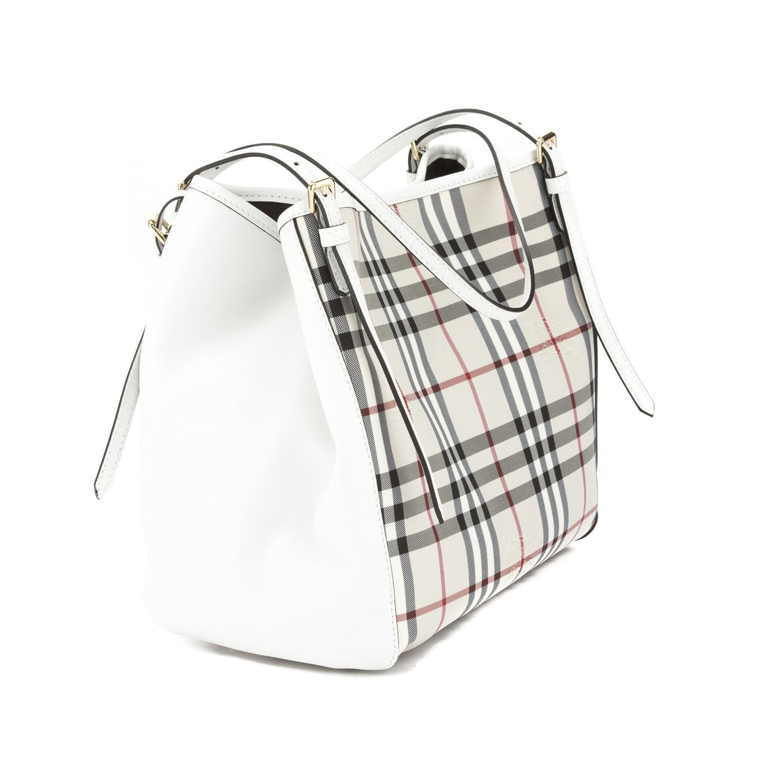 Burbe**y Stone White Horseferry Check Small Canter Tote Bag (New with Tags)