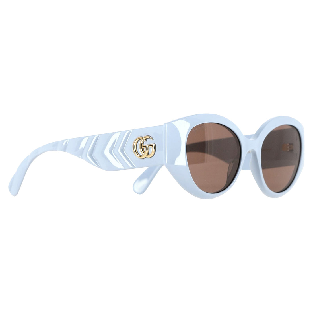 Gucci GG0809S Round Sunglasses in Light Blue Acetate