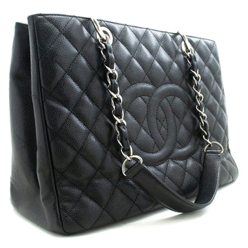 Top Quality Chanel Caviar GST 13" Grand Shopping Tote Chain Shoulder Bag Black