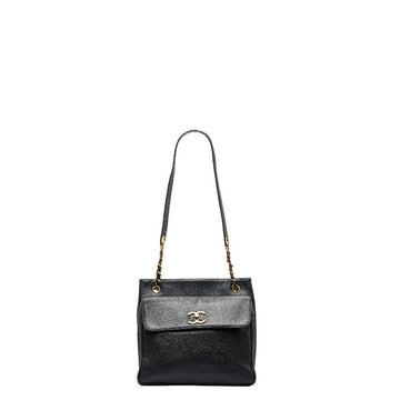 Chanel Cocono mark Gold  Chain houlder Bag  Bag Black Caviar S  CHANEL