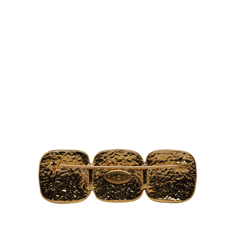 Chanel  Coco Triple Square Brochure Gold   Chanel