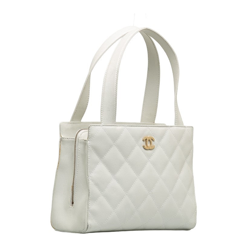 Chanel  Chanel MATRESSE HANDBACK RAMSKIN WHITE LADY'S HANDBACK