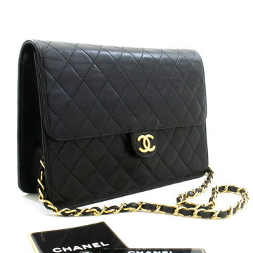 Top Quality Chanel Chain Shoulder Bag Clutch Black Quilted New Lambskin Purse