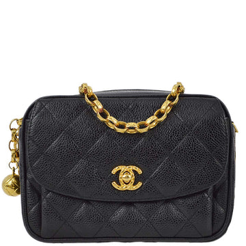 Chanel 1994-1997 Black Caviar Skin Camera Bag Mini