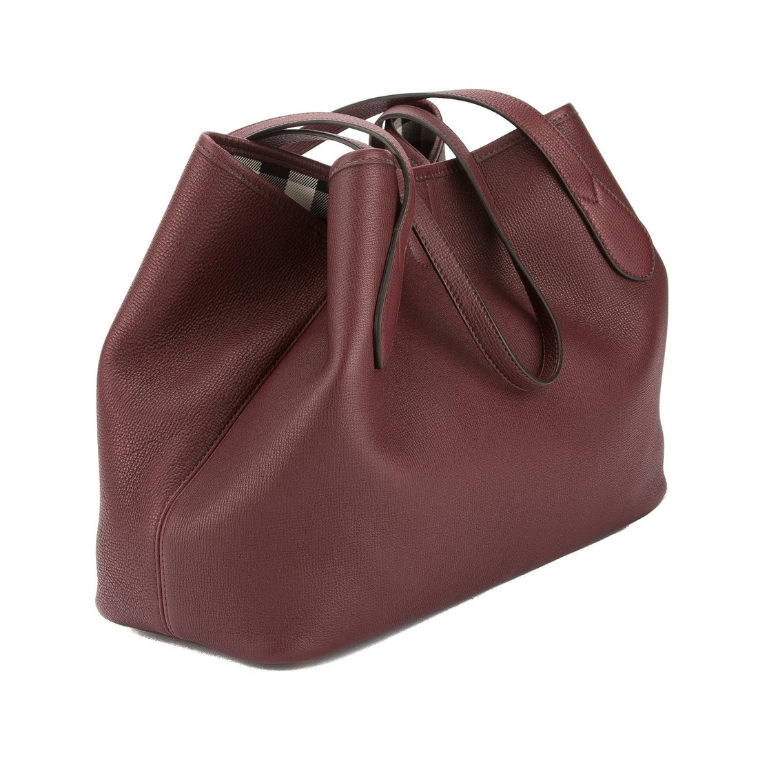 Burbe**y Mahogany Red Grainy Leather Medium Tote Bag (New with Tags)